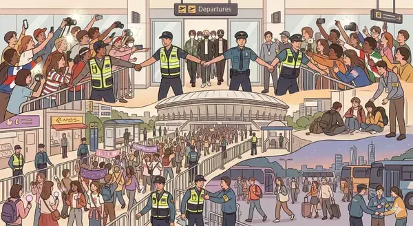 熱狂のK-POP！ 空港から会場まで、ファンの熱気と警察の連携で守られた感動のステージ