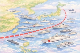 中国が第1列島線周辺へ艦船110隻超を同時展開、台湾メディアが過去最多の威圧的行動と一斉報道