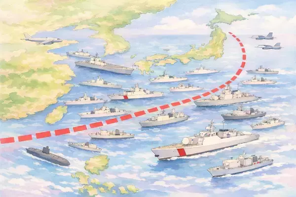 中国が第1列島線周辺へ艦船110隻超を同時展開、台湾メディアが過去最多の威圧的行動と一斉報道