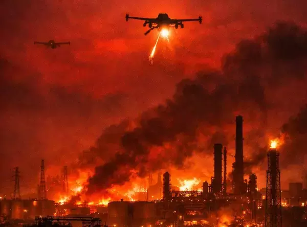 ドローンが火を噴いた夜、ロシアの油と鉄が同時に燃えた瞬間
