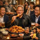 「韓国庶民食に挑む米エヌビディアCEO　SNSで拡散」の画像1