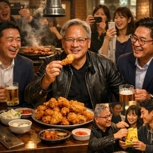韓国庶民食に挑む米エヌビディアCEO　SNSで拡散