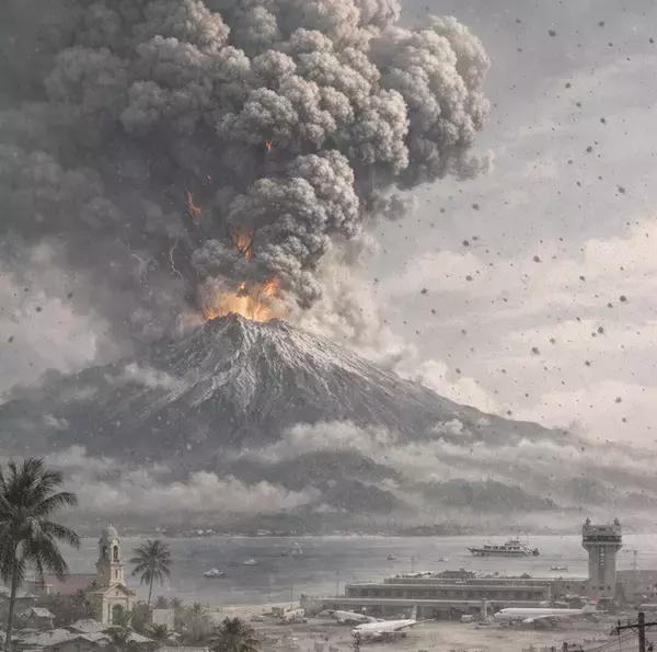 【フィリピン】カンラオン山噴火、セブ空港で滑走路に降灰　国内線多数欠航、自治体は相次ぎ休校