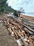【フィリピン・セブ島】南部への海沿い主要道路！ 台風22号で崩壊「アレグレア海沿いの家屋は全て消滅」