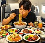 「韓国大食いユーチューバー、機内で20回注文　限界超え批判殺到」の画像1