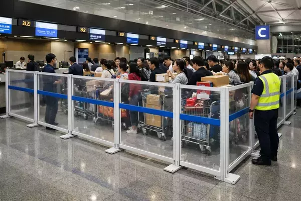 悪質な列割り込み中国人転売ヤー撃退用！ 規制板設置へ　韓国仁川空港