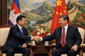 カンボジア首相、中国主席と「鉄の友好」再確認　AI・新エネ協力拡大へ