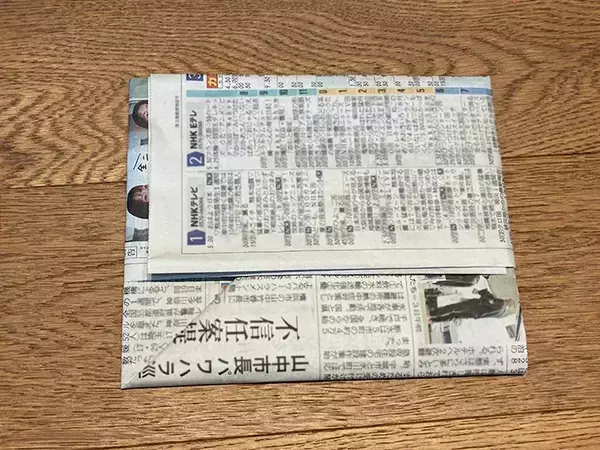 「新聞紙が便利な『ゴミ箱』として使える！　6回折るだけの作り方がこちら」の画像