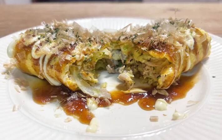 パッと見、普通の玉子焼き　カットした断面に「ぎっしり！」「子供が完食」