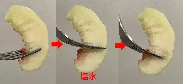 「桃を『塩水、砂糖水、レモン水』に浸して30分後…　色の変化に「気にならない」「味もいい」」の画像