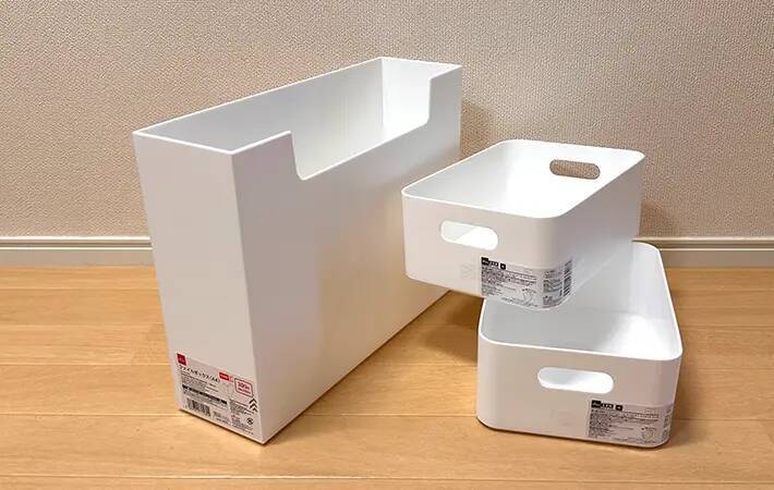 ファイルボックスに書類は入れません！　ダイソーのケースと組み合わせて5秒でできる収納棚が優秀すぎた