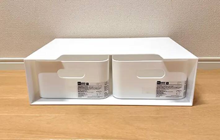ファイルボックスに書類は入れません！　ダイソーのケースと組み合わせて5秒でできる収納棚が優秀すぎた