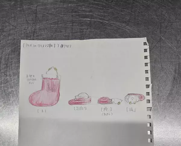 「靴下の中に入ったのは？　和菓子職人の『クリスマス練り切り』に「発想が素敵」「子供が喜ぶ」」の画像