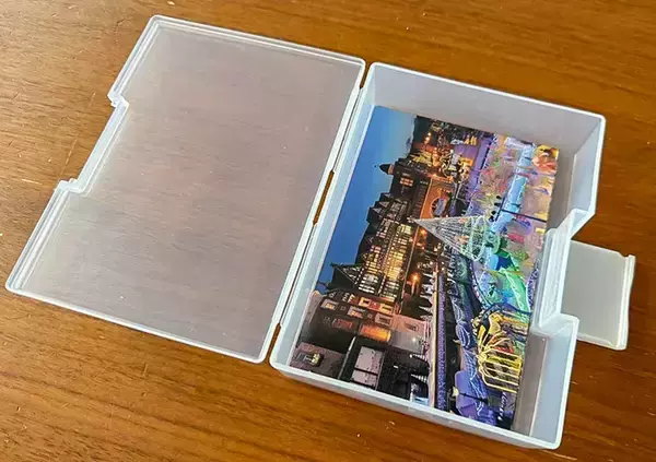 「ダイソーの『はがき整理ケース』が超優秀！　買って試したら「本棚の隙間にピッタリ」【4つの活用法】」の画像