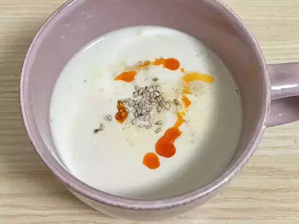 「【10分レシピ】豆乳に『味ぽん』をかけて5分　完成品に「絹豆腐みたい」「朝食にも」」の画像