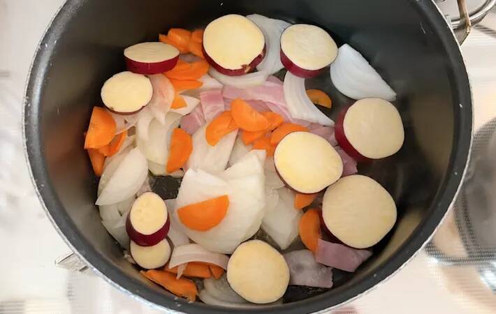 味つけは『1個』だけ　サツマイモのスープ煮に子供が「おかわりある？」