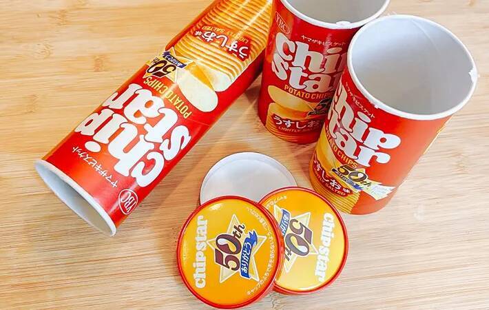 食べ終わった『チップスター』の箱　穴を開けると「天才！」な使い方ができた