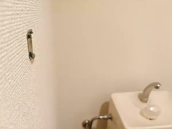 「トイレの棚に『つっぱり棒』を1本吊るして！“即席タオル掛け”が「好きにできてイイ」」の画像