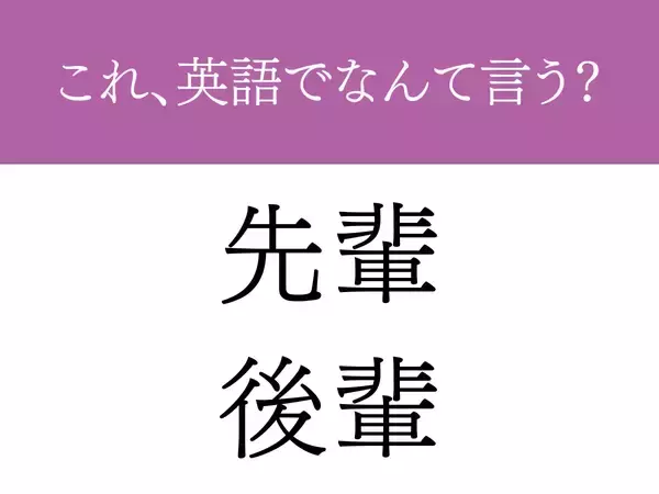 「職場の先輩・後輩」←英語でなんて言う？　日本人の多くが知らない日常英語