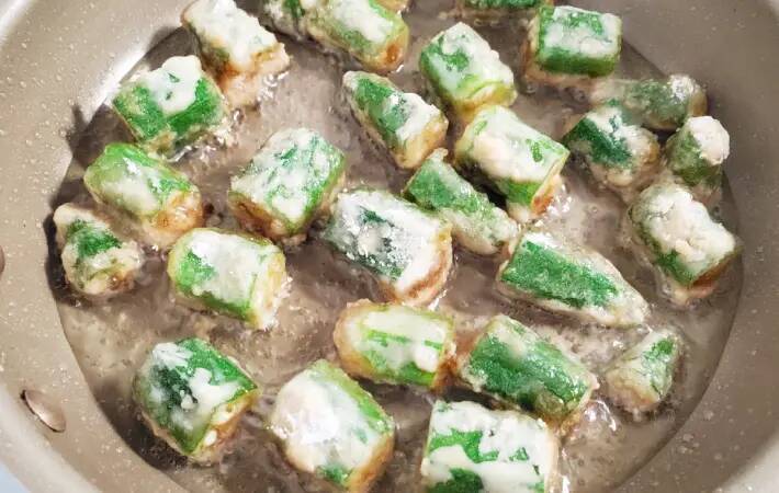 オクラのから揚げに、食べた夫が「無限にいける」　味の決め手は『大さじ3杯』