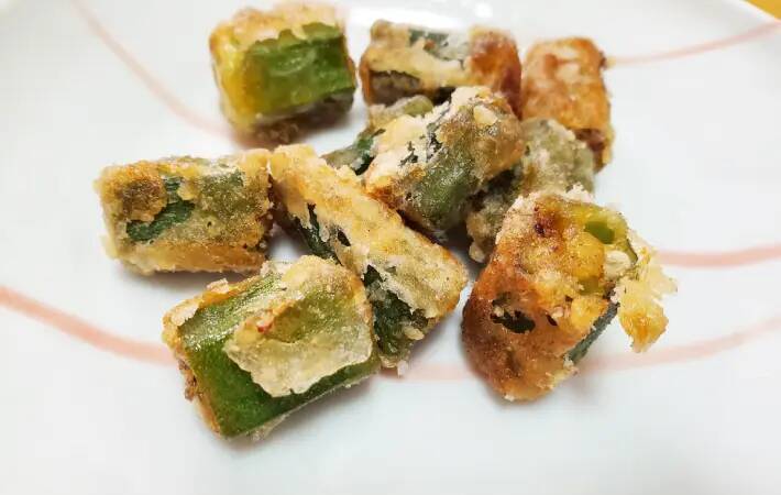 オクラのから揚げに、食べた夫が「無限にいける」　味の決め手は『大さじ3杯』