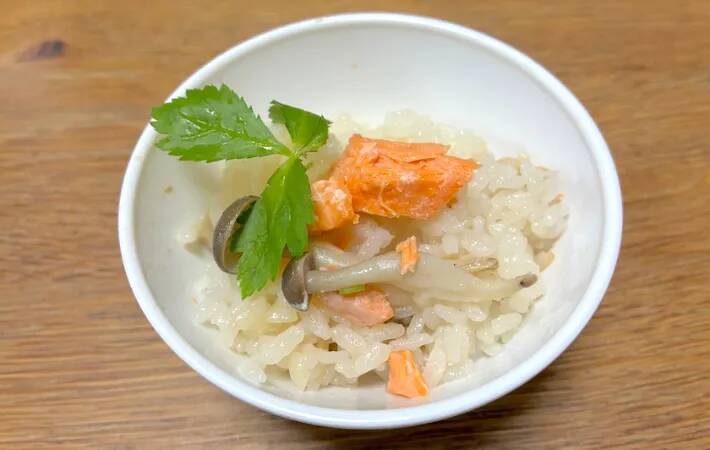 米3合に『大さじ6杯』入れて　鮭としめじの一杯が「本格的なおいしさ」「子供に好評」