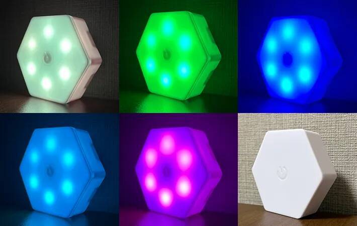 ダイソーの『六角形タッチライト』、3つ繋げると…？「220円とは思えないほどオシャレ！」