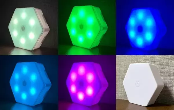 「ダイソーの『六角形タッチライト』、3つ繋げると…？「220円とは思えないほどオシャレ！」」の画像