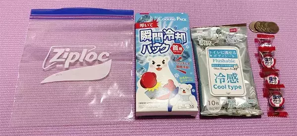 「ジップロックに詰めておいて！　“暑さ対策セット”に「たった200gなら持ち歩けるわ」」の画像