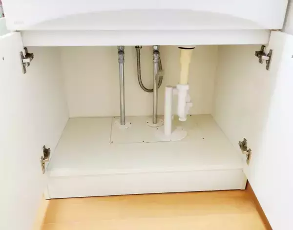「専用ラックは買わなくてよし！　ダイソーアイテムで洗面台下の収納が完成【100均グッズ活用4選】」の画像