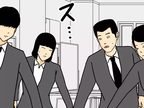 【4コマ】５人で協力する警察官　手を合わせてやった『あるポーズ』に笑う！