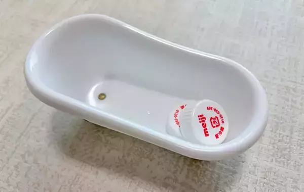 「110円で買える『小さなバスタブ』が優秀！　思わぬ使い道に「子供が喜んだ」「買い忘れ防止に」」の画像