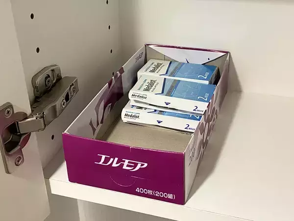 「ティッシュの空き箱を再利用　5分で作れる『収納ケース』が「家中で便利！」」の画像