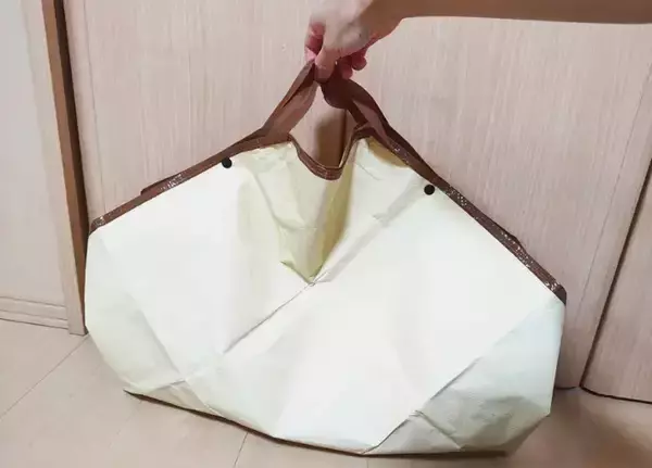 「ダイソーで買った『バッグになるシート』が便利　使い方は？「サッと持ち運べる」」の画像