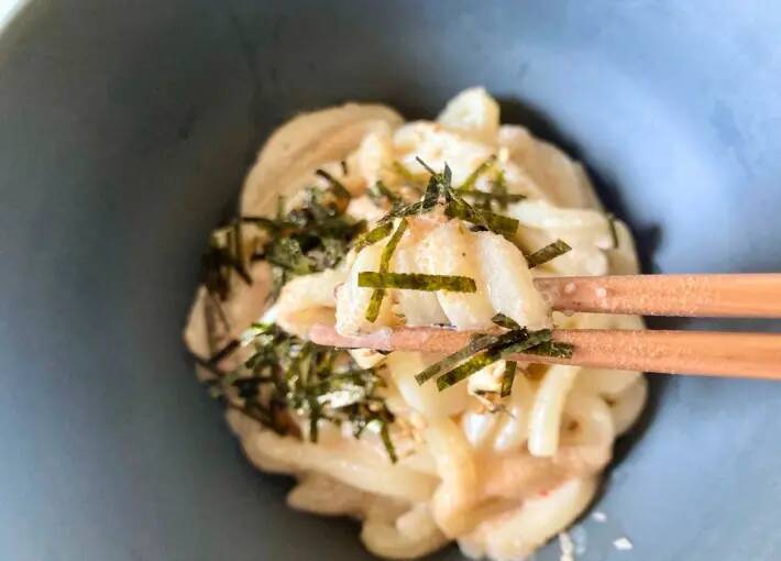 冷凍うどんはこう使う！　火なしで即完成の『明太マヨうどん』が濃厚で最高【レシピ】