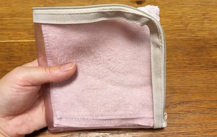 セリアで買った『メッシュのメイクポーチ』　思わぬ活用法に「ピッタリ収まった！」