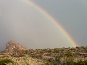 『短い虹』がどんどん伸びていき…？　車の窓から見えた景色に「こんなの初めて見た！」