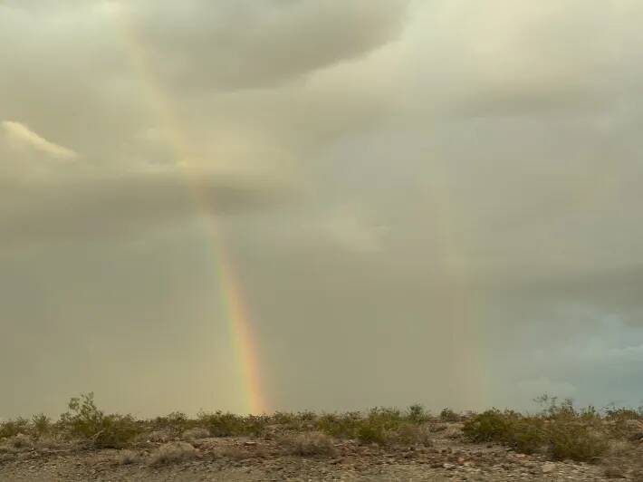 『短い虹』がどんどん伸びていき…？　車の窓から見えた景色に「こんなの初めて見た！」