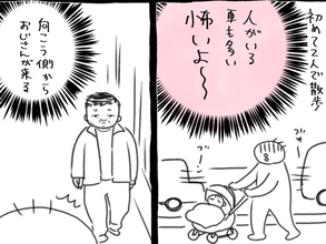 「絶対に私が守る」　母親と赤ちゃんの散歩中の実体験に「共感します」「出会ったことない」【エッセイ漫画】