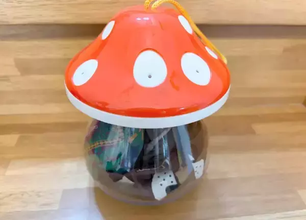 「ダイソーで買った『キノコ型のケース』　子供も喜ぶ使い道に「家中に置きたい！」」の画像