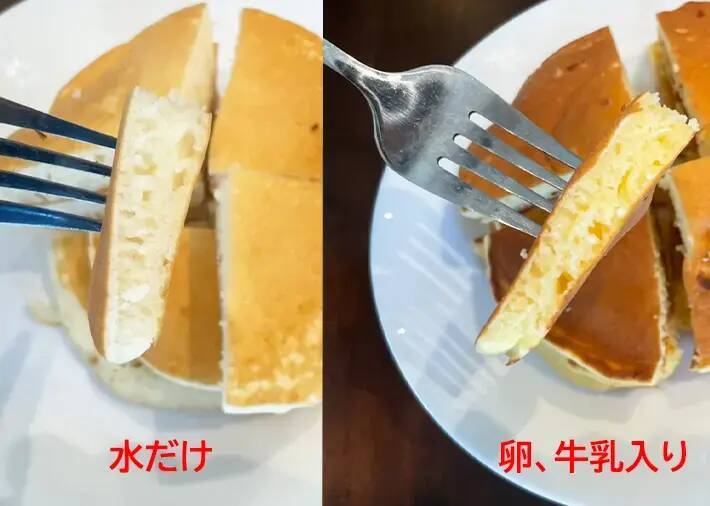 ホットケーキミックス1袋に『140ml』入れるだけ　モチモチホットケーキの作り方に「こっちのほうが好きかも」