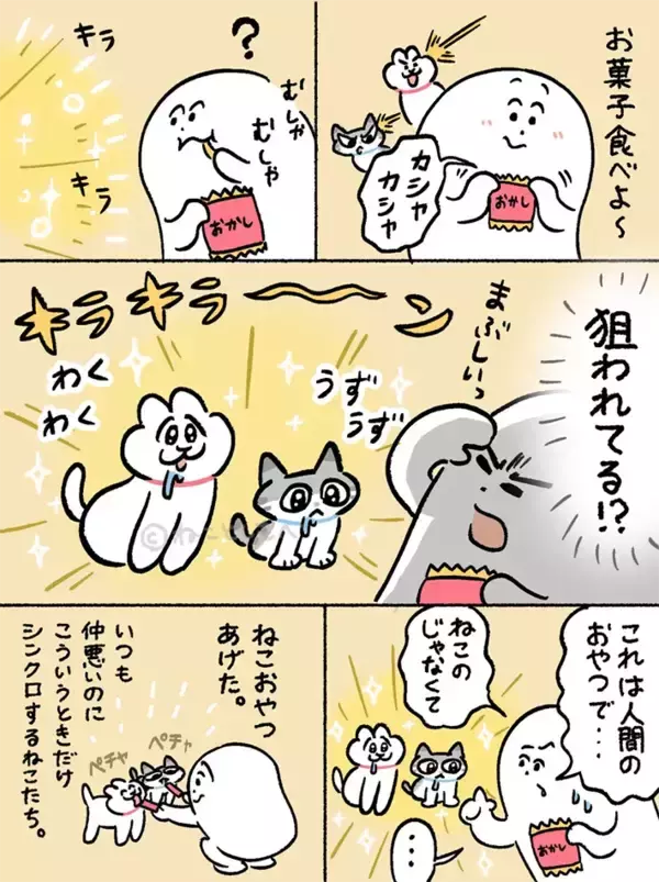 「「これは人間のおやつで…」漫画で描く『猫飼いあるある』に共感相次ぐ【動物エッセイ】」の画像