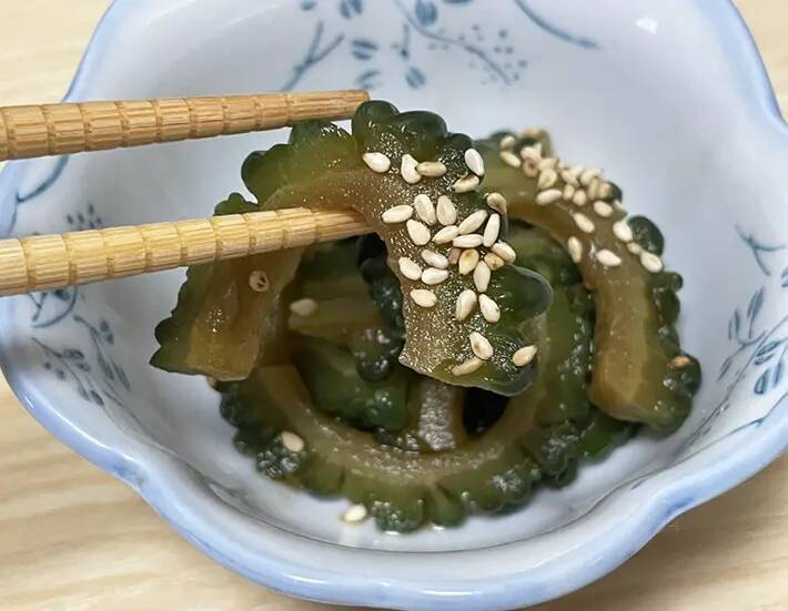 ゴーヤに『味ぽん』をかけて　2時間後に「箸が止まらない」「ご飯に合いそう」