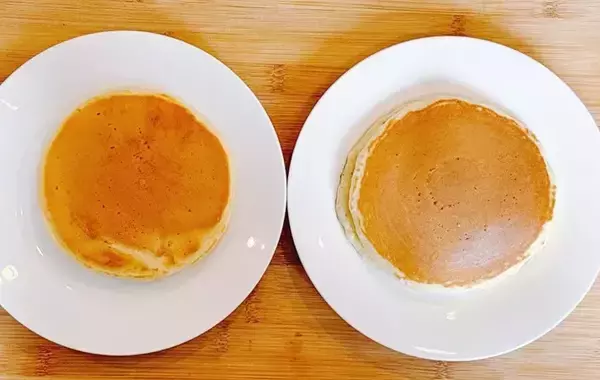 「同じ材料なのに『＋0.5cm』もふんわりした！　森永のコツで「自宅のホットケーキ」がここまで変わる」の画像