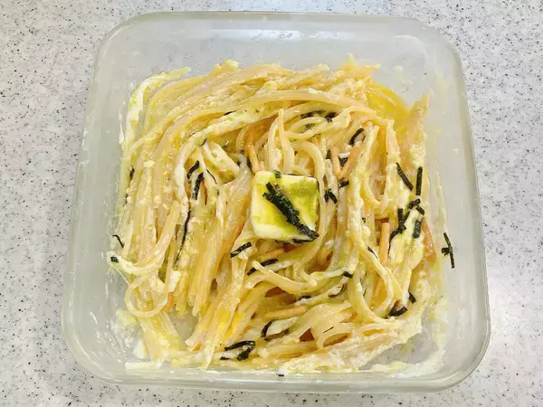 溶き卵を用意して？　お茶づけ海苔×パスタで作るのは…