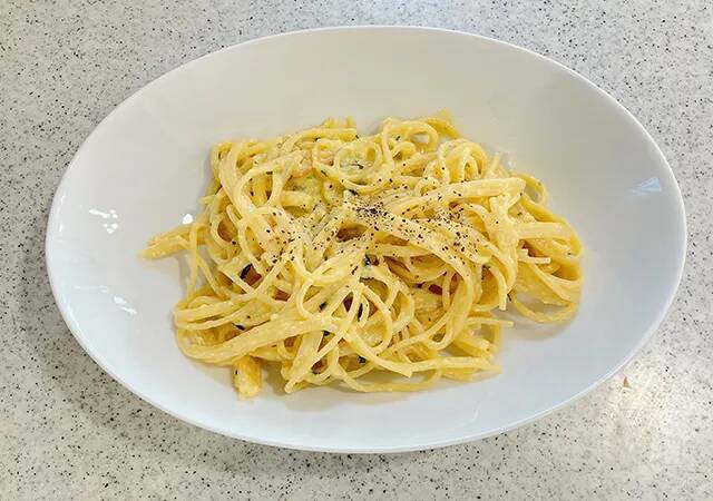 溶き卵を用意して？　お茶づけ海苔×パスタで作るのは…