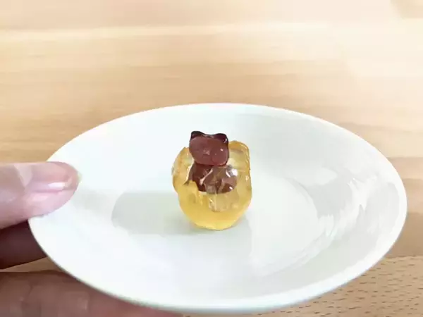 「ダイソーで買ったグミ、中に『何かの影』が…？　出てきたものに「かわいすぎて食べられない！」」の画像