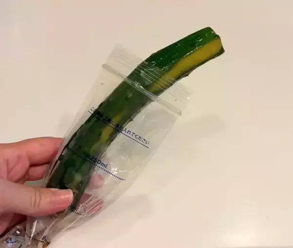「「これ、キュウリが入るのでは…」　ダイソー『氷棒』で試した使い方が、こちら」の画像