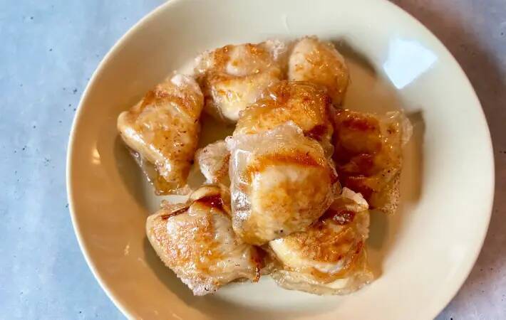 鶏むね肉をライスペーパーで包んで　『から揚げ風』が「柔らかくてうまい」