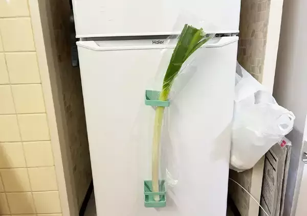 「ダイソーのマグネット式傘立て　冷蔵庫にくっつけたら超便利だった！【浮かせる収納】」の画像